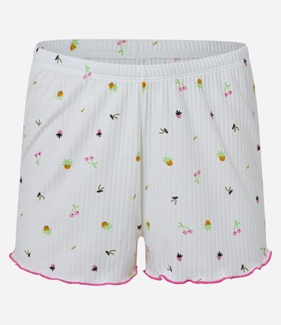 Pijama Short Doll en Rib con Texturas y Estampa Frutas 7