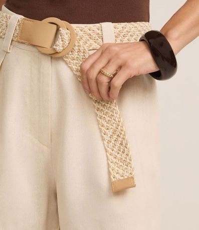 Short en Viscolino con Cinturón de Ráfia 5