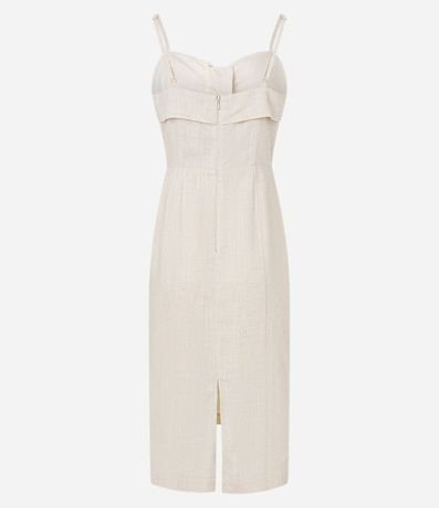 Vestido Reto Midi en Viscolino con Escote Corazón Dobrado 7