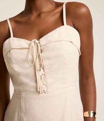 Vestido Reto Midi en Viscolino con Escote Corazón Dobrado 3