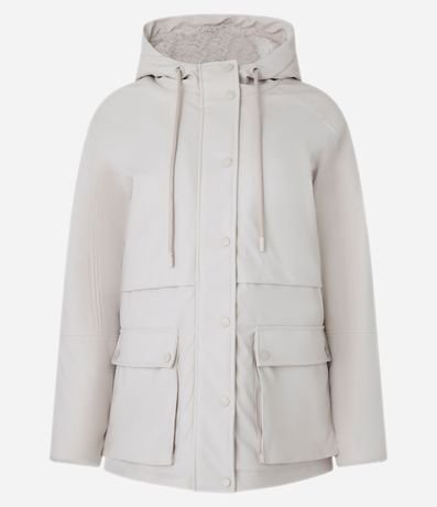 Campera Parka Gomosa en PU con Forro Peluche 6