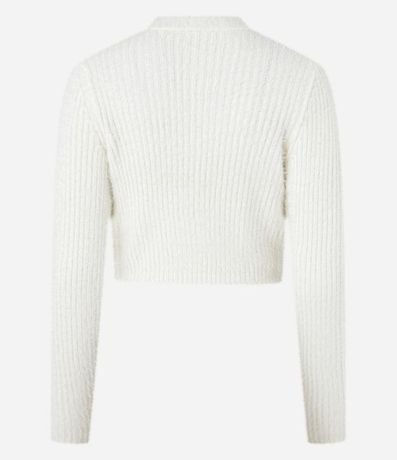 Cardigan Cropped en Punto con Pelito y Bolsillos 6