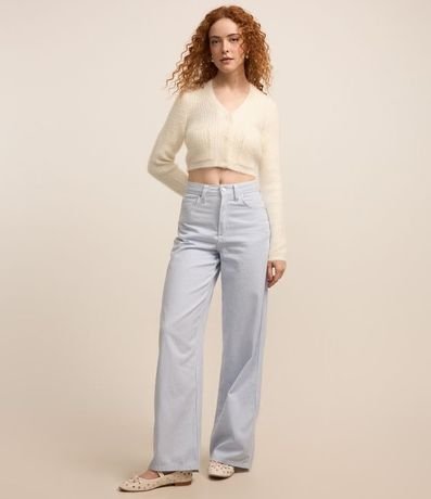 Cardigan Cropped en Punto con Pelito y Bolsillos 2