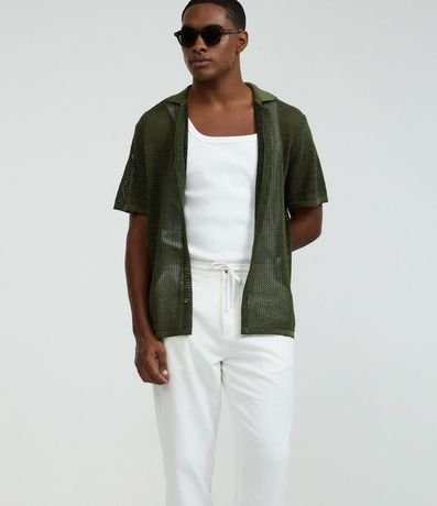 Pantalón Relaxed en Oxford de Algodón con Lazo en la Cintura 3