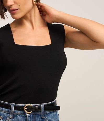 Blusa en Punto con Escote Cuadrado y Bretel Ancho 3
