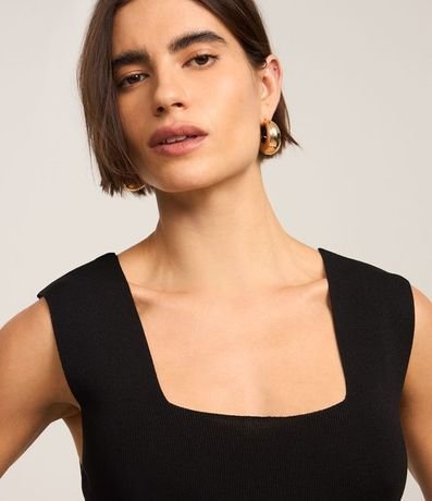 Blusa en Punto con Escote Cuadrado y Bretel Ancho 4