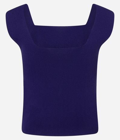 Blusa en Punto con Escote Cuadrado y Bretel Ancho 7