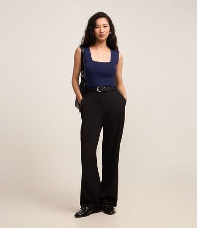Blusa en Punto con Escote Cuadrado y Bretel Ancho 2