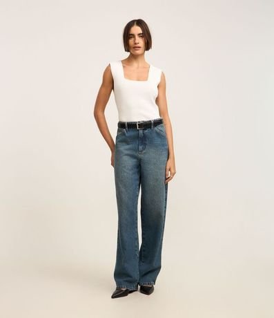 Blusa en Punto con Escote Cuadrado y Bretel Ancho 2