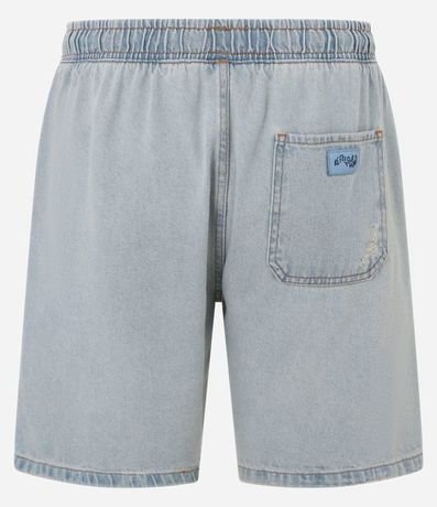 Bermuda Jeans con Cintura Elástica Bolsillos y Tag Aplicado 6