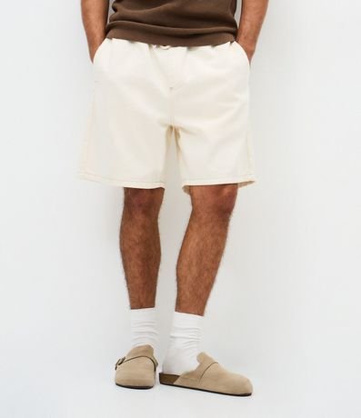 Bermuda Jeans con Cintura Elástica Bolsillos y Tag Aplicado 3