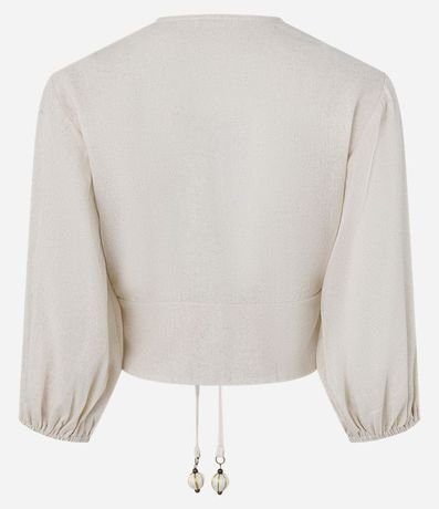 Blusa en Viscolino con Manga 3/4 Abullonada 6