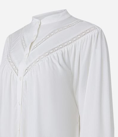 Camisa Boho en Viscosa con Cuello Padre y Detalle de Entremedios 2