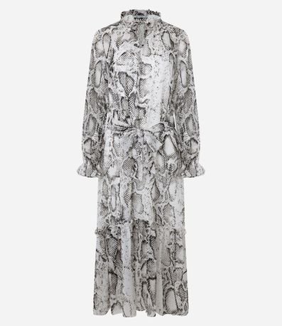 Vestido Midi en Chiffon con Estampa Animal Print 3