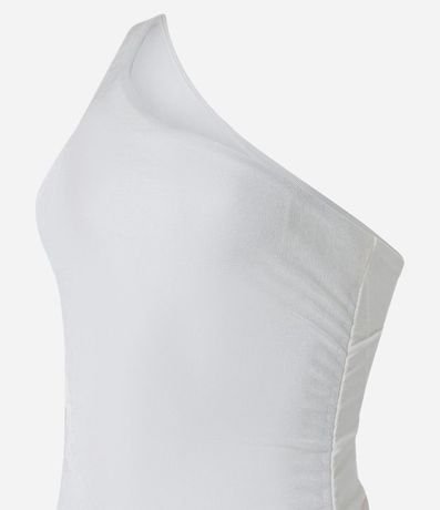 Vestido Corto Brilloso con Un Hombro Único y Fruncido 6