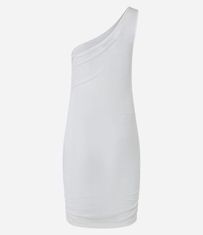 Vestido Corto Brilloso con Un Hombro Único y Fruncido 7