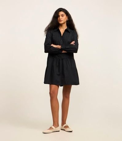 Vestido Corto de Tricolina con Detalle de Lazo Delantero 2