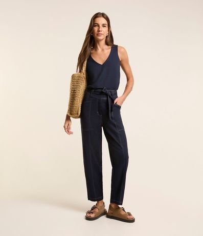 Pantalón Piquet Pespontada con Faixa