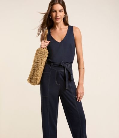 Pantalón Piquet Pespontada con Faixa 2
