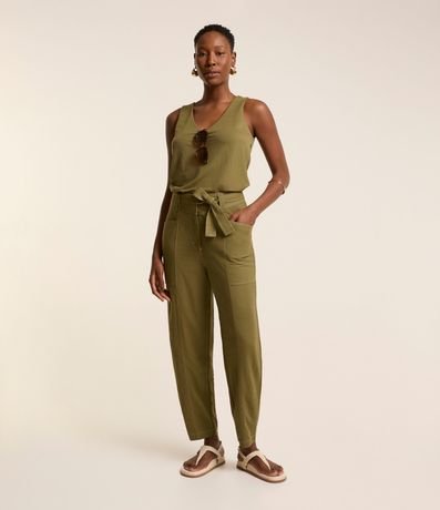 Pantalón Piquet Pespontada con Faixa