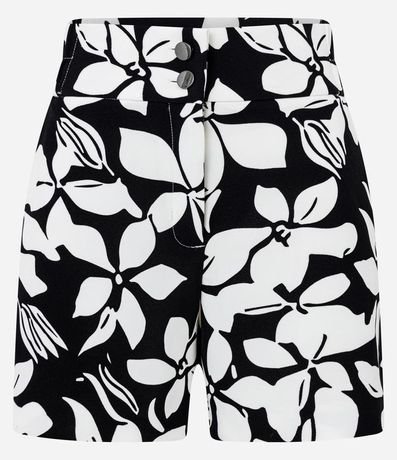 Short Alfaiatado con Cierre Delantero y Estampa Follajes 5