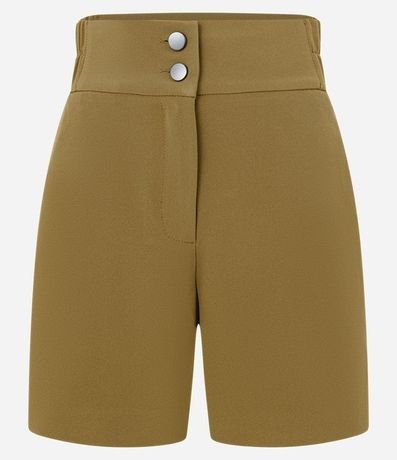 Bermuda con Cintura Elástica Sin Estampado