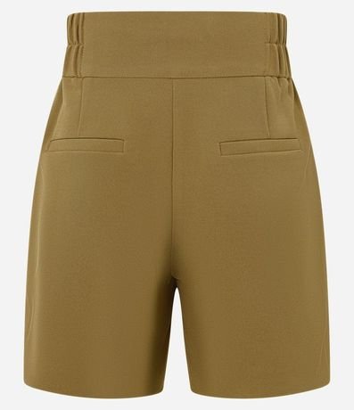 Bermuda con Cintura Elástica Sin Estampado 2
