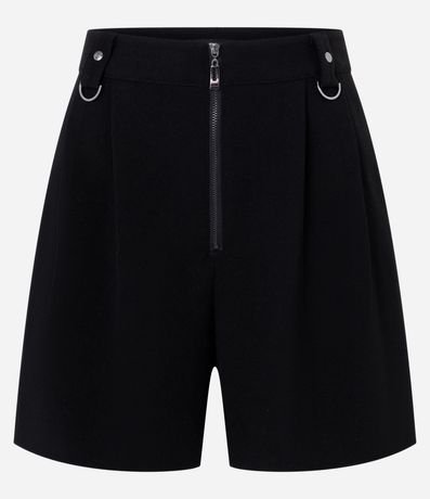 Short Cintura Alta Sastre con Pliegues y Hebillas 5