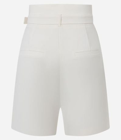 Bermuda Clochard Reto con Cintura Alta en Sastrería y Cinturón 6