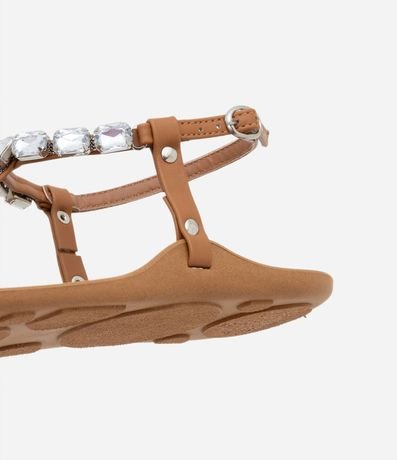 Sandalia Plana con Cristales Aplicados en las Tiras 4