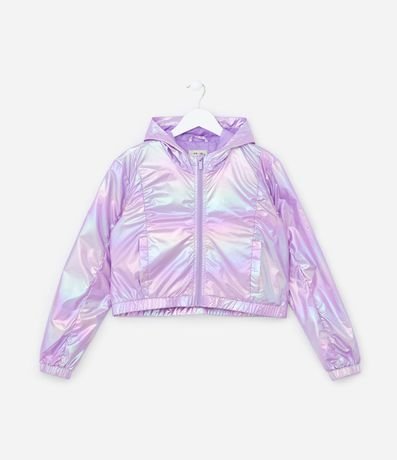 Campera Rompe Viento Infantil Holográfica - Talle 5 a 14 años