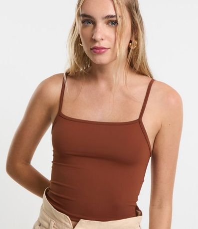 Top Cropped de Poliamida con Breteles Finos