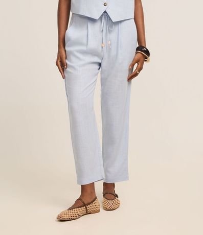 Pantalón Fluído en Viscolino con Cintura Elástica y Lazo 3