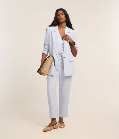 Pantalón Fluído en Viscolino con Cintura Elástica y Lazo 5