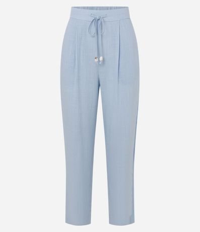 Pantalón Fluído en Viscolino con Cintura Elástica y Lazo 8