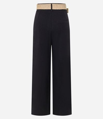 Pantalón Wide Leg en Viscolino con Tiro Alto y Pliegues 6