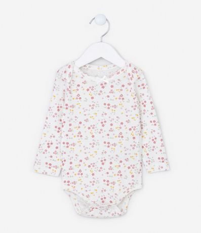 Body Infantil en Suedine con Estampa Mini Flores - Talle RN a 18 meses