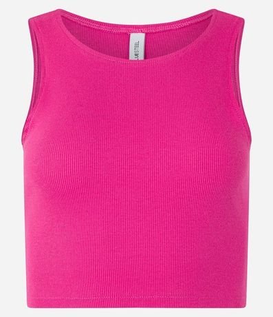 Blusa Cropped sin Mangas en Algodón Acanalado 3