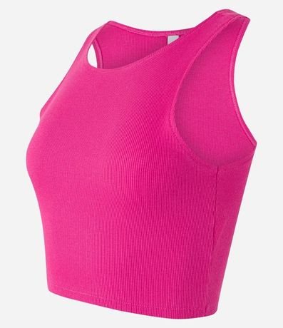 Blusa Cropped sin Mangas en Algodón Acanalado 4