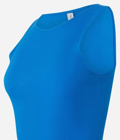 Blusa Cropped sin Mangas en Algodón Acanalado 4