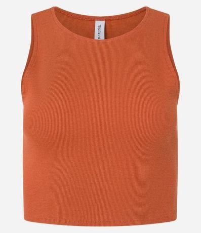 Blusa Cropped sin Mangas en Algodón Acanalado 3
