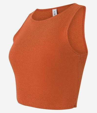 Blusa Cropped sin Mangas en Algodón Acanalado 4