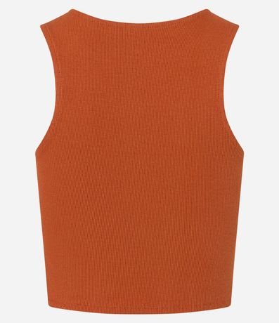Blusa Cropped sin Mangas en Algodón Acanalado 6