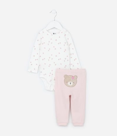 Conjunto Infantil en Suedine con Bordado de Oso - Talle RN a 18 meses 1