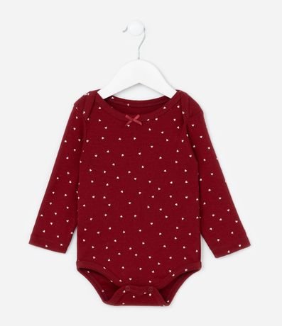 Body Infantil con Estampa Mini Corazones - Talle 0 a 18 meses