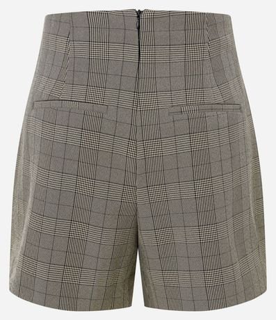 Short Pollera Alfaiatado con Botones Forrados y Estampa de Cuadros 7