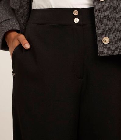 Pantalón Wide Leg Sastrería Tiro Alto con Botones Dobles 4