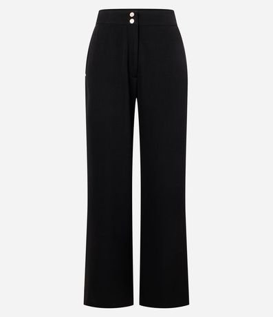 Pantalón Wide Leg Sastrería Tiro Alto con Botones Dobles 5