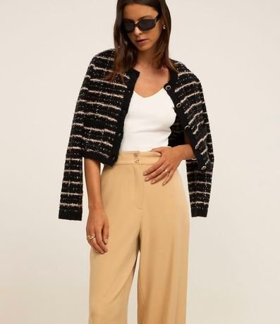 Pantalón Wide Leg Sastrería Tiro Alto con Botones Dobles 2