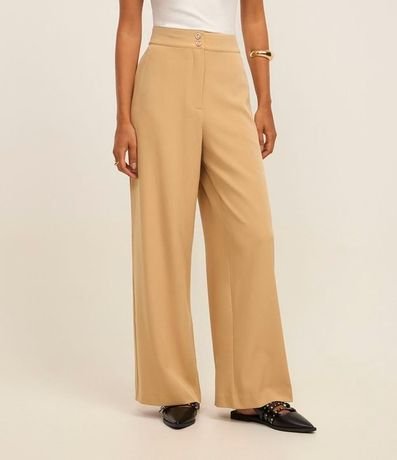 Pantalón Wide Leg Sastrería Tiro Alto con Botones Dobles 3